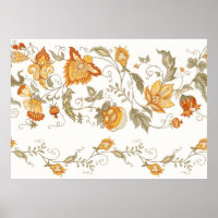 Seamless pattern with stylized ornamental flowers 