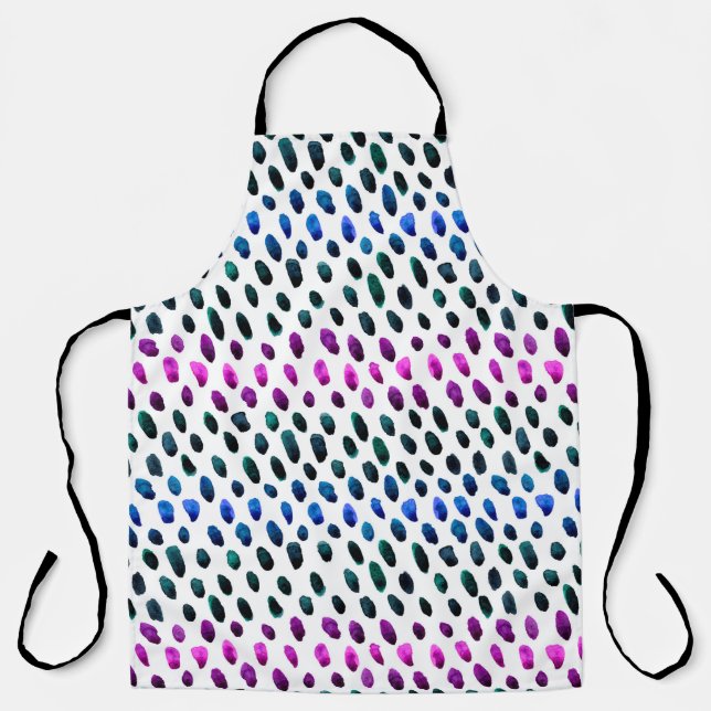 Seamless pattern with the watercolor colorful dots schürze (Vorderseite)