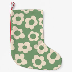 Seamless pattern with vintage vintage groovy flowe kleiner weihnachtsstrumpf