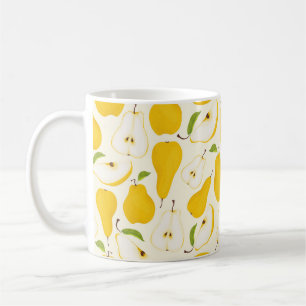Seamless pear pattern. Different pears whole fruit Kaffeetasse