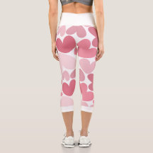 Seamless Pink Hearts Pattern Leggings – Romantic