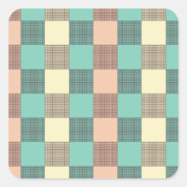 Seamless plaid pattern quadratischer aufkleber