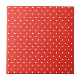 Seamless red background polka dot pattern fliese