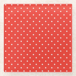 Seamless red background polka dot pattern glasuntersetzer