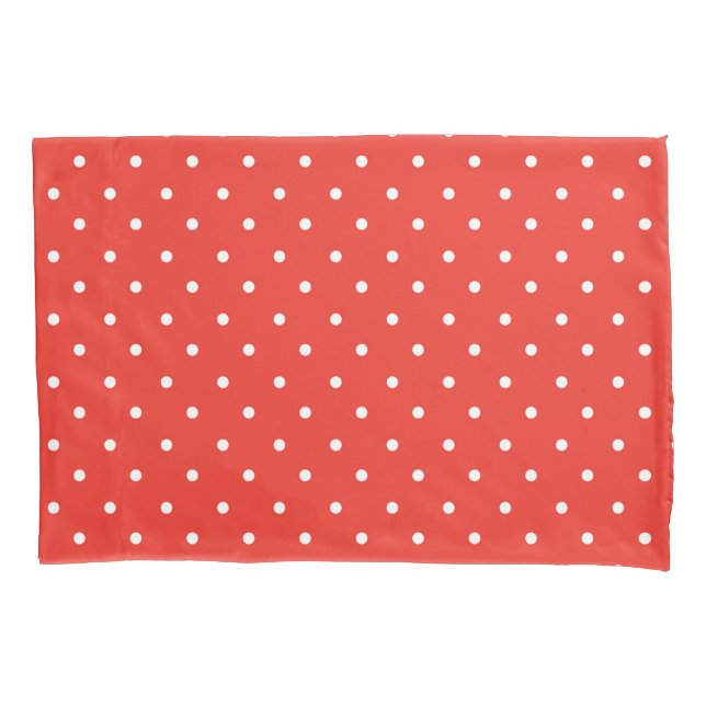 Seamless red background polka dot pattern kissenbezug (Vorderseite-Links)