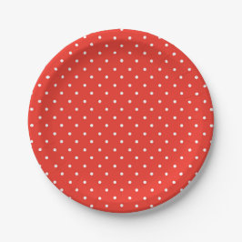 Seamless red background polka dot pattern pappteller