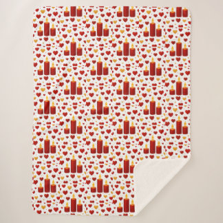 "Seamless Red & Gold Candlelight Hearts Pattern – Sherpadecke