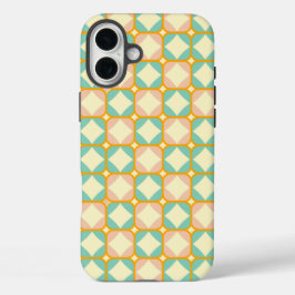Seamless retro pattern with rounded squares iPhone 16 plus hülle