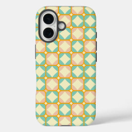Seamless retro pattern with rounded squares iPhone 16 hülle