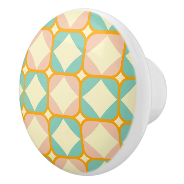 Seamless retro pattern with rounded squares keramikknauf (Rechts)