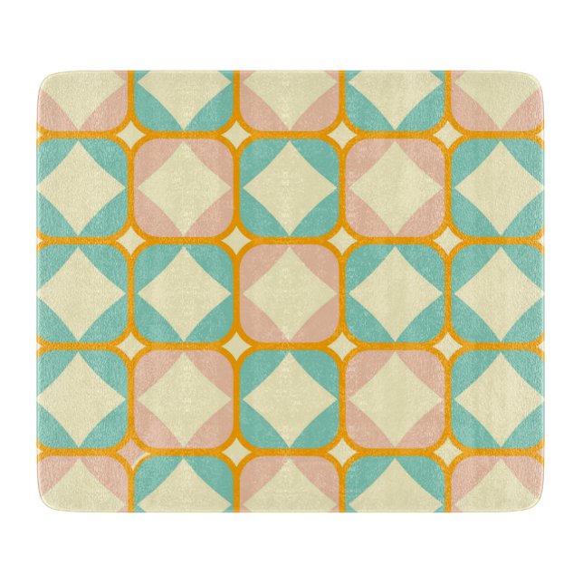 Seamless retro pattern with rounded squares schneidebrett (Vorderseite)