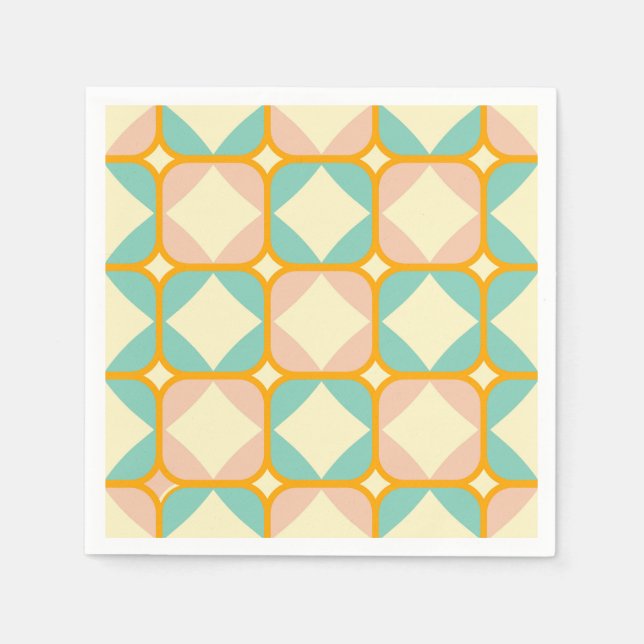 Seamless retro pattern with rounded squares serviette (Vorderseite)