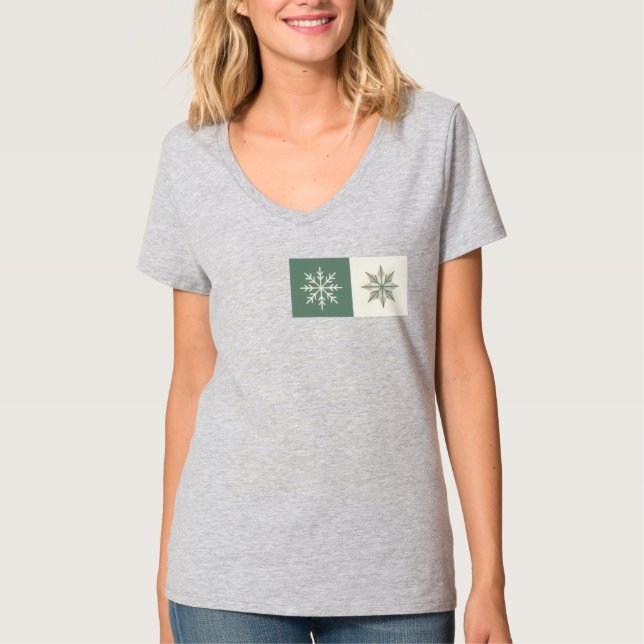 Seamless Scandinavian Christmas premium pattern T-Shirt (Vorderseite)