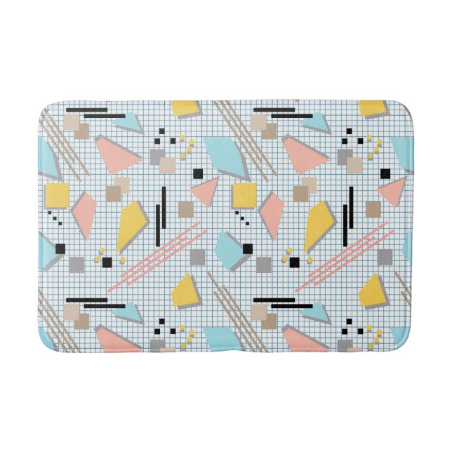 Seamless school geometric memphis shapes pattern s badematte (Vorderseite)
