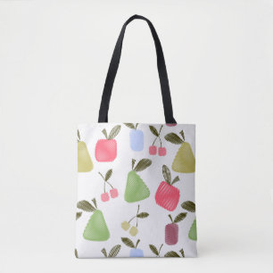Seamless scratched cartoon frucht apples pears