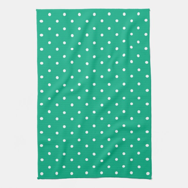 Seamless solid teal polka dot pattern geschirrtuch (Vertikal)