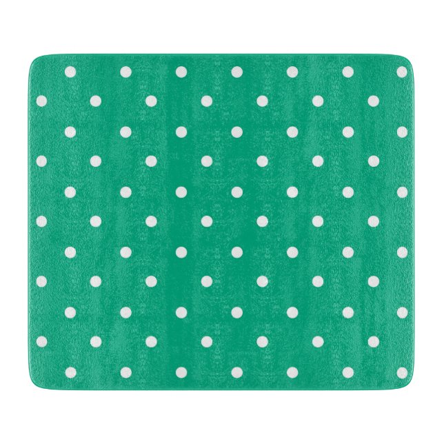 Seamless solid teal polka dot pattern schneidebrett (Vorderseite)