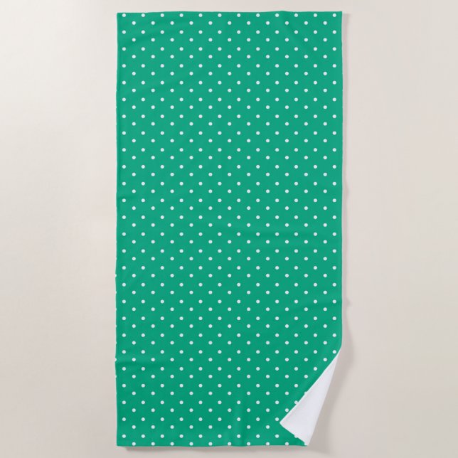 Seamless solid teal polka dot pattern strandtuch (Vorderseite)