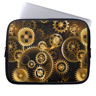Seamless Steampunk Brass Gears Laptopschutzhülle