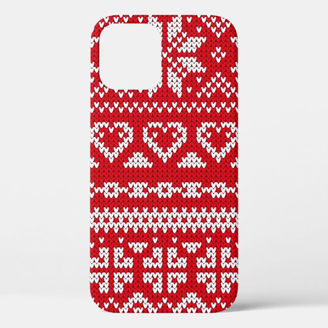 Seamless Strickmuster Norwegen festliche Pullover  Case-Mate iPhone Hülle (Rückseite)
