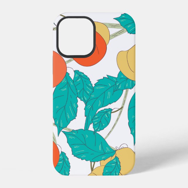 Seamless texture with fruits and leafs iPhone hülle (Rückseite)