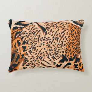 Seamless tiger, leopard und jaguar. Seamless textu Dekokissen