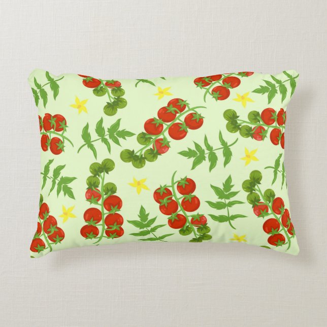 Seamless tomato pattern. Vegetable print. Vintage  Dekokissen (Vorderseite)