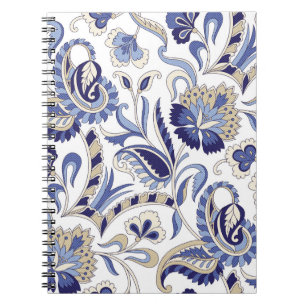 Seamless Traditional Indian Blue Paispa Notizblock
