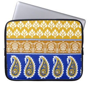 Seamless Traditional Indian Paisley Grenzübergang Laptopschutzhülle