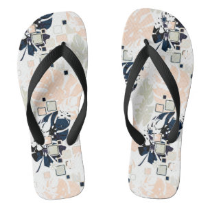 Seamless Tropical Dschungle Blätter Monstera Palm  Flip Flops