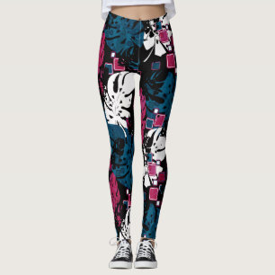 Seamless Tropical Dschungle Blätter Monstera Palm  Leggings