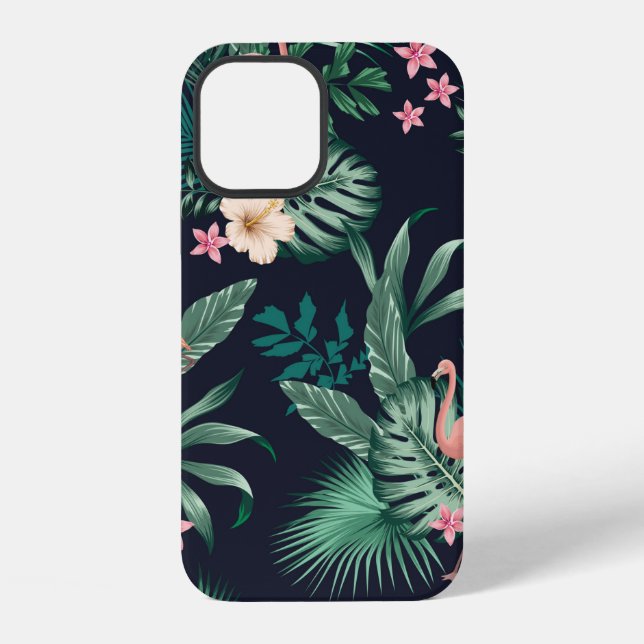  seamless tropical pattern with lush foliage, flow iPhone hülle (Rückseite)