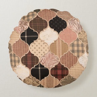 Seamless Various Textured Moroccan Tile Pattern Fa Rundes Kissen