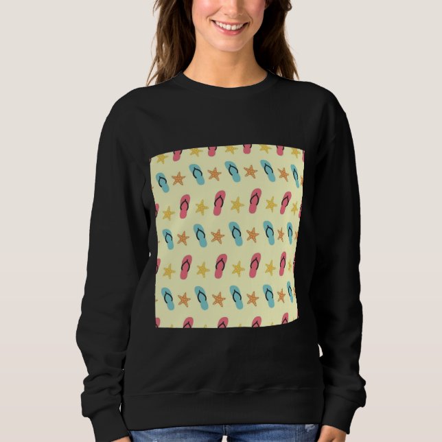 Seamless Vector Muster für Fisch und Seesterne Sweatshirt (Vorderseite)