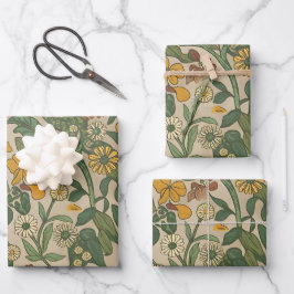 Seamless vintage botanical pattern geschenkpapier set