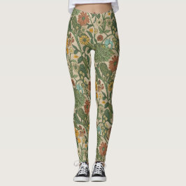 Seamless vintage botanical pattern  leggings