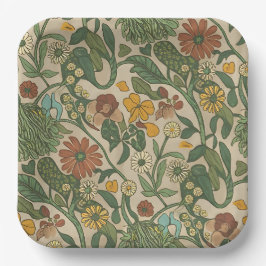 Seamless vintage botanical pattern pappteller