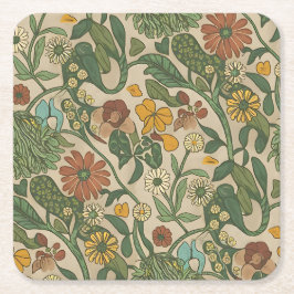 Seamless vintage botanical pattern  rechteckiger pappuntersetzer