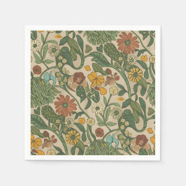 Seamless vintage botanical pattern serviette