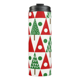 Seamless vintage christmas pattern with christmas thermosbecher