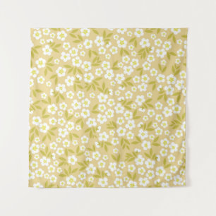 Seamless vintage pattern abstract. Cute white flow Wandteppich