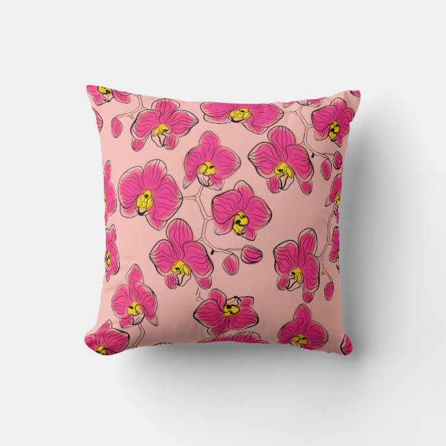 Seamless wassercolor orchius phalaenopsis Blume b Kissen (Vorderseite)