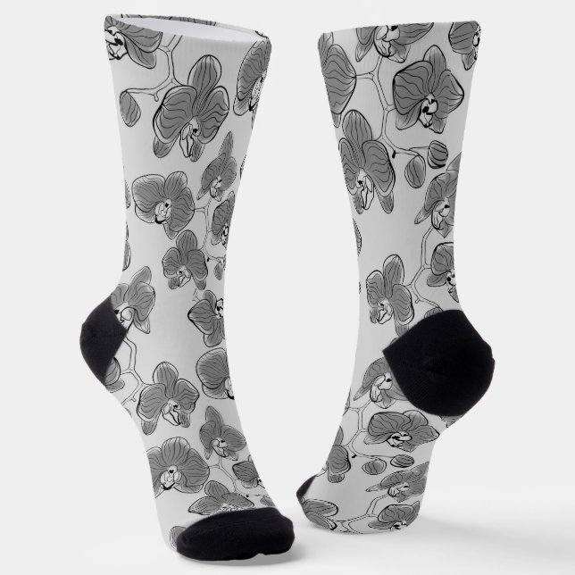 Seamless wassercolor orchius phalaenopsis Blume b Socken (Gewinkelt)