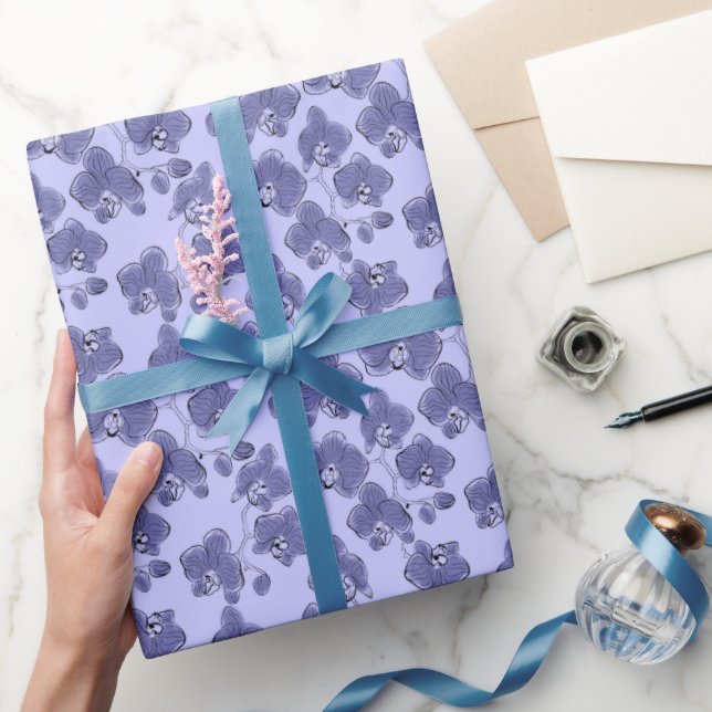 Seamless wassercolor orchius phalaenopsis Blume Geschenkpapier (Schenken)