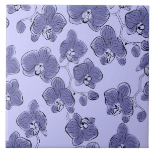 Seamless watercolor orchids phalaenopsis flowers b fliese