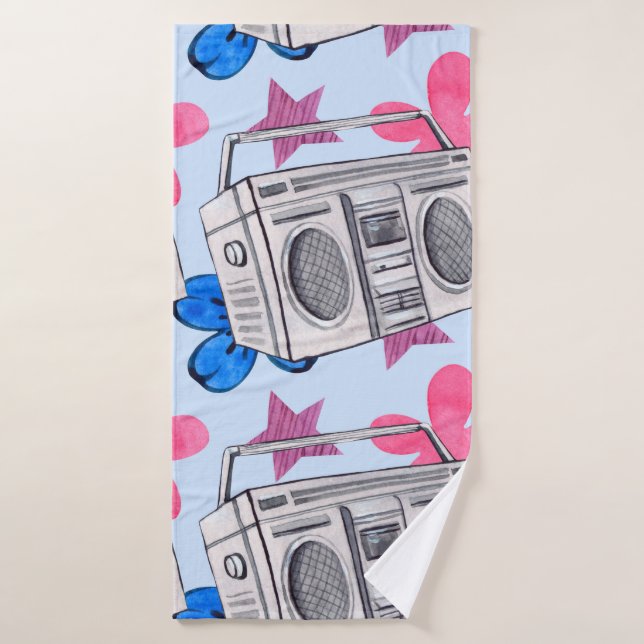 Seamless watercolor pattern in 90s style badehandtuch (Badehandtuch)