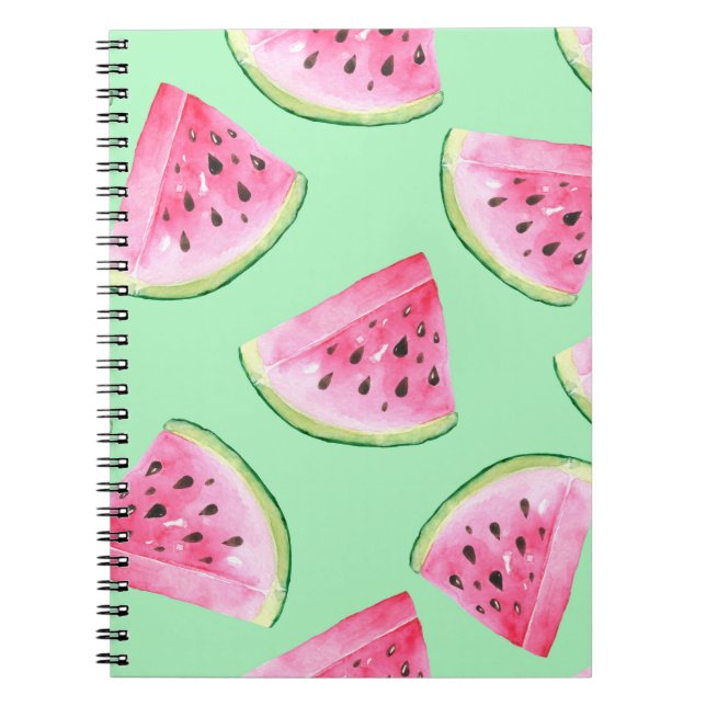 Seamless Watermelon Muster im Wasserfarbenstil Wat Notizblock (Vorderseite)