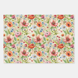 Seamless Wildflower Pattern Furniture Decoupage  Geschenkpapier Set