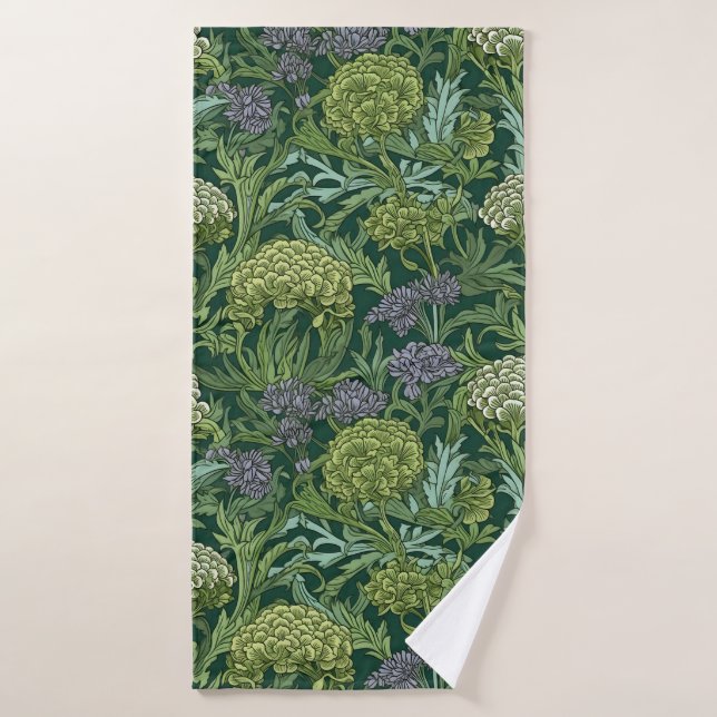 Seamless William Morris style floral pattern Badhandtuch Set (Badehandtuch)
