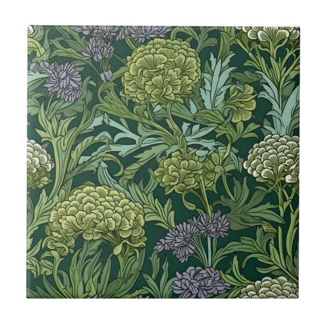 Seamless William Morris style floral pattern Fliese (Vorderseite)